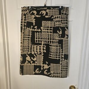 Grace Black and Tan Patterned Pencil Skirt